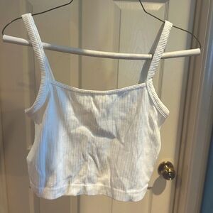 White Ribbed Tank Top